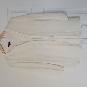 212 collection cream 3/4 length sleeve button down blouse
